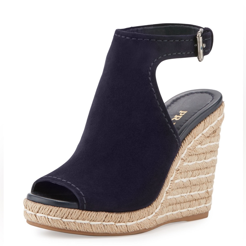 Prada Suede Open-Toe Espadrille Glove Sandal, Blue (Bleu)